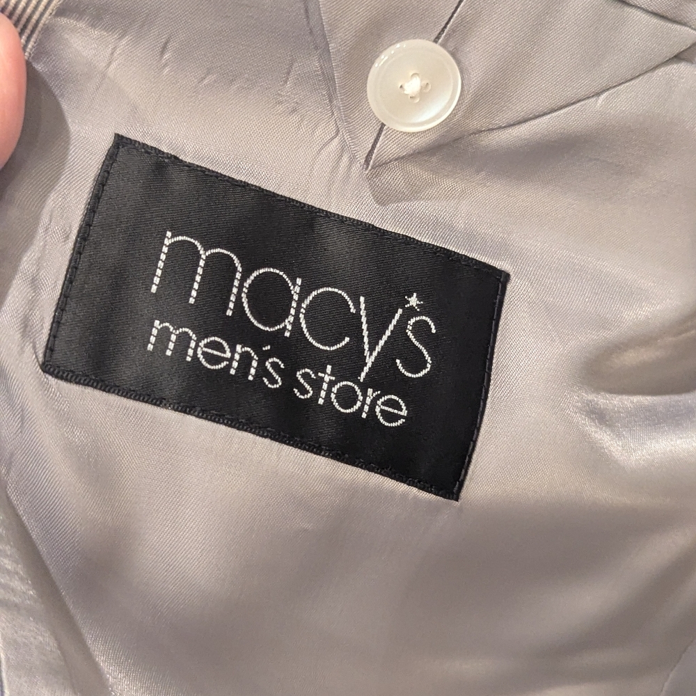 Macy's Men's Store Blue And White Pinstripe Blazer